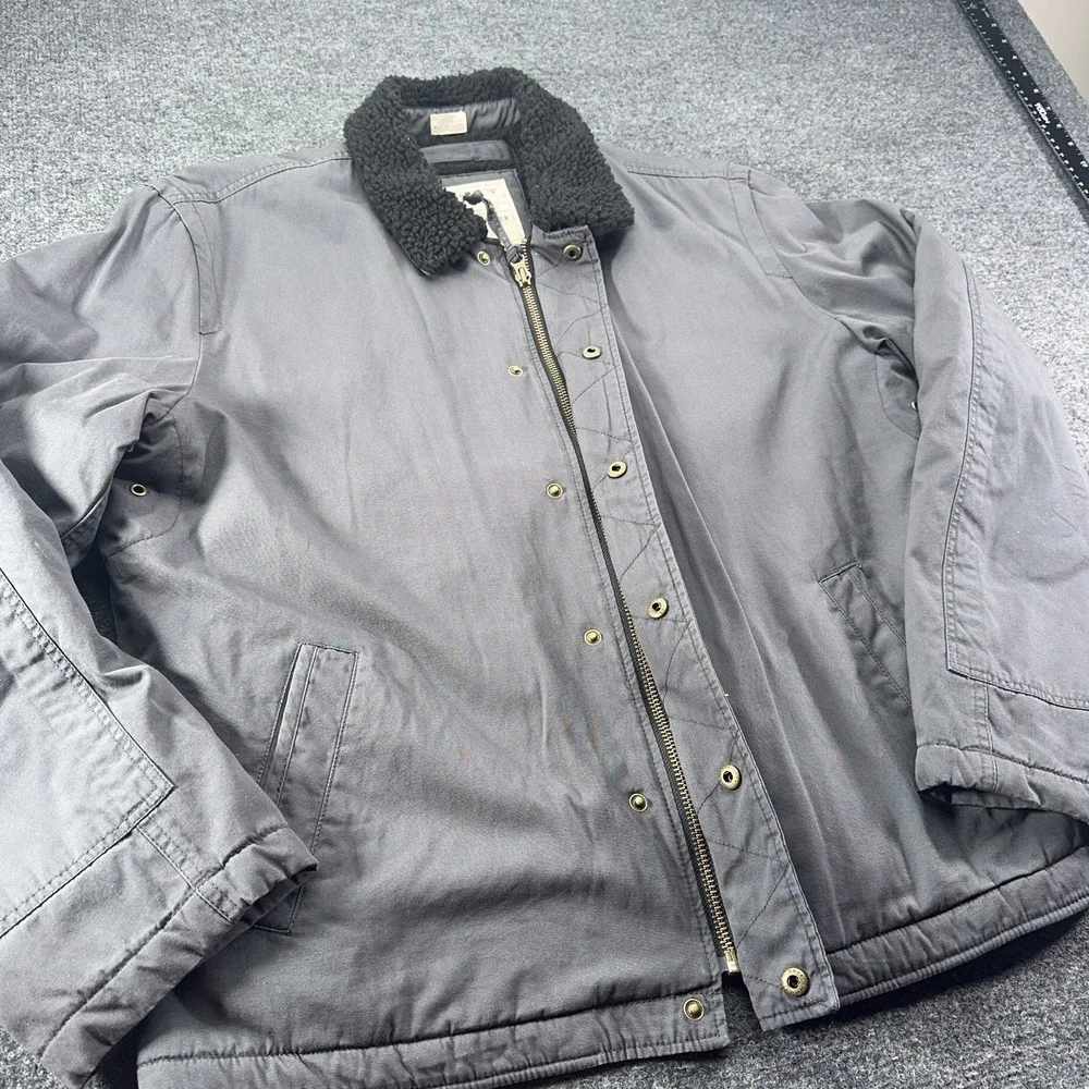 J. Crew Men's Authentic Vintage Style Broken In Full Zip Jacket Size L Gray EUC